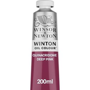 Winsor & Newton 1437250 Winton fijne olieverf van hoge kwaliteit met gelijkmatige consistentie, lichtecht, hoge dekkingskracht en rijk aan pigmenten - 200ml Tube, Quinacridone Deep Pink