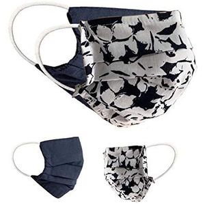 BaF Community-maskers Set van 2 stuks Unisex geïmproviseerd masker Omkeerbaar mondbeschermingsmasker Mond- en neusbescherming Omkeerbaar masker met motief katoen BCI Wasbaar