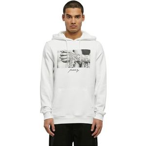 Mister Tee Men's Pray 2.0 Hoody White XS Hooded Sweatshirt, wit, XS