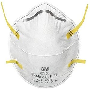 3M - 8710-PT - Ademmasker - Geel - Inhoud 20 - P1 - EN-veiligheid gecertificeerd
