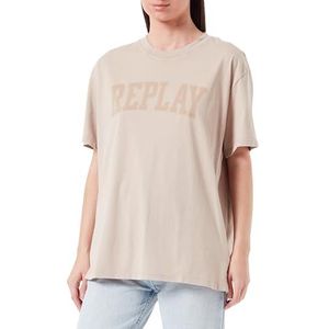 Replay T-shirt voor dames, regular fit, 803 Light Taupe, XS