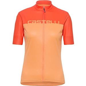 CASTELLI Velocissima Jersey T-shirt voor dames, Soft Orange/Scarlet Ibis, XS