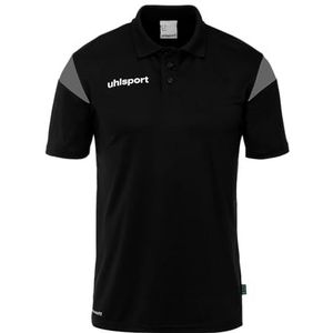 uhlsport Squad 27 Poloshirt voor heren, dames en kinderen, T-shirt met polokraag, zwart/antraciet, L