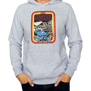 Stranger Things Unisex Retro Mash Hoodie Hooded Sweatshirt, Heather Grey, S, Heather Grey, S