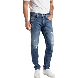 Replay Anbass Slim Fit Bio Herenjeans, Medium Blue 009, 34W / 30L