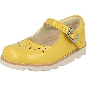 Clarks Crown Jump K gesloten ballerina's voor meisjes, geel geel patent, 32.5 EU