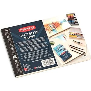 Derwent Inktense Schetsboek 178 x 254 Millimeter, 20 Vellen, Getextureerd Koudgeperst Watercolour Papier, Ideaal voor Inktense Laagjestechnieken, Professionele Kwaliteit (2305834)