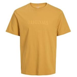 JACK & JONES Jorfrederiksberg Tee Ss Crew Neck Noos voor heren, Gouden abrikoos, XS