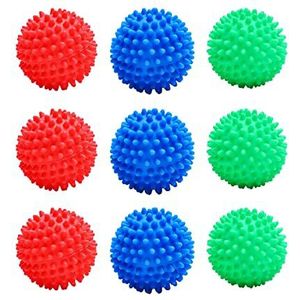 通用 9 stuks wasballen, wasballen, reinigen en ontsmetten, vermindert klitten, kan worden hergebruikt, geschikt voor kleding, broeken, 3 kleuren (blauw, groen, rood)