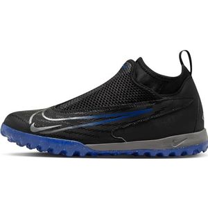 Nike JR Phantom GX Academy DF TF Sneakers, zwart/chroom-hyper Royal, 33,5 EU, Black Chrome Hyper Royal, 33.5 EU