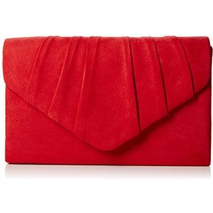 SwankySwans Vrouwen Iggy Suede Velvet Envelop Party Prom Clutch Bag Clutch, Rood (Rood)