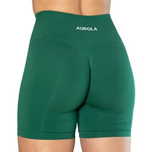 AUROLA Intensify Workout Shorts voor vrouwen, naadloze scrunch short, gym, yoga, hardlopen, sport, actieve oefeningen, fitness shorts, Alpine Green, XS