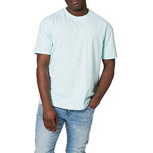 Urban Classics Heren T-shirt Oversize Melange Tee breed gesneden bovendeel voor mannen in 2 kleuren verkrijgbaar, maten S - 5XL, aqua melange, XXL