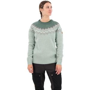 Fjallraven 89941-674-679 Övik Knit Sweater W Lang Bovendeel Dames Misty Green-Deep Patina Maat XXS