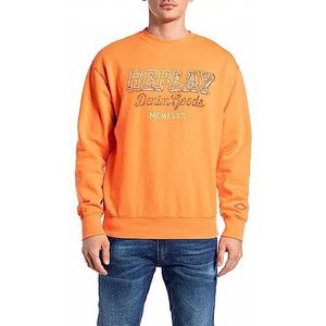 Replay Sweatshirt voor heren, 443 Helder Oranje, S