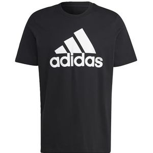 adidas Mannen Essentials Single Jersey Big Logo T-shirt met korte mouwen, S Tall Zwart/Wit