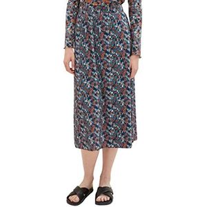 TOM TAILOR Plissé rok voor dames met patroon, 32370 - Navy Small Tie Dye Floral, 42