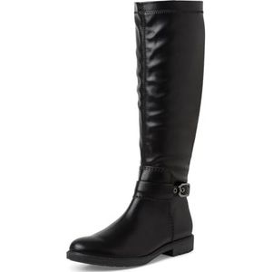 MARCO TOZZI Dames overknee-laarzen plat met ritssluiting, zwart, 36 EU