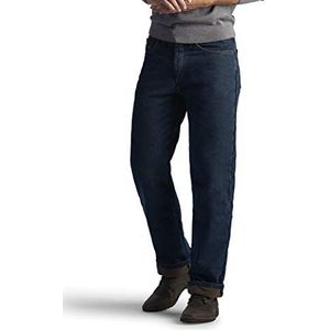 Lee Heren Fleece en Flanel gevoerde Relaxed-Fit Straight-Leg Jeans, Zwart Kwarts, 32W / 32L