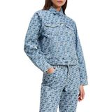 Karl Lagerfeld Jeans, Dames, Regular Denim Jacket All Over Print, Regular Fit, Blauw, S