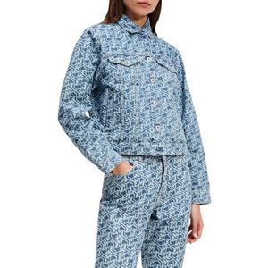 Karl Lagerfeld Jeans Dames Regular Denim Jacket All Over Print Regular Fit, Blauw, S