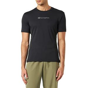 Champion Athletic C-Tech Quick Dry Poly Mesh Side Piping S/S T-shirt voor heren, Zwart, XL