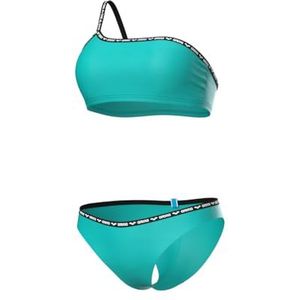 Arena Effen tweedelig badpak met één schouder voor dames