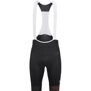 Ziener Heren NEKOS X-Race fietsbroek/racefiets - ademend, sneldrogend, gewatteerd, bretels, zwart/kastanje, 50