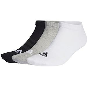 adidas Cushioned Sportswear 3 Pairs Invisible Sokken/Sneakersokken, Medium Grey Heather/White/Black, XL