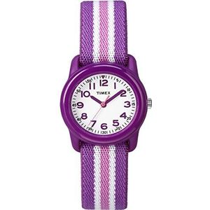 TIMEX TIME MACHINES 29mm Paars gestreept kinderhorloge met elastische stof TW7C06100