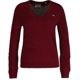 GANT Extra fijne lamswol met V-hals, Plumped Rood, XS