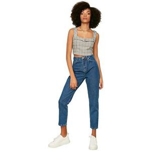 TRENDYOL Jeans - blauw - hoge taille, blauw, 34