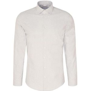 Seidensticker Flanellen herenhemd - slim fit - gemakkelijk te strijken - Kent kraag - lange mouwen - 100% katoen, grijs, 42