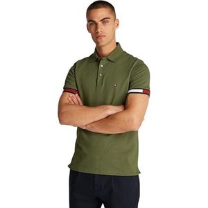 Tommy Hilfiger S/S Polo voor heren, legergroen, XXL