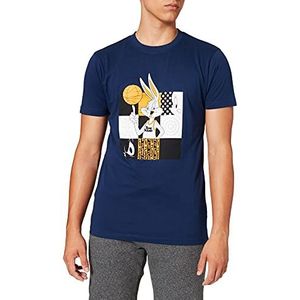 Mister Tee Space Jam heren T-shirt Bugs Bunny basketbal Tee met print op de voorkant, in de kleuren wit, rood, blauw, maat XS tot XXL, marineblauw (light navy), XL
