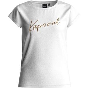 Kaporal, T-shirt, model TIMEA, meisjes, wit, 12A; regular fit, korte mouwen, ronde hals, Wit, 12 Jaren