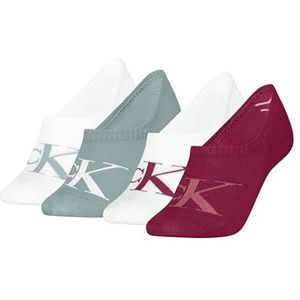 8719965009202 CKJ WOMEN FOOTIE HC 4P MONOGRAM ECOM, Berry Red/jade Green, 39-42 EU