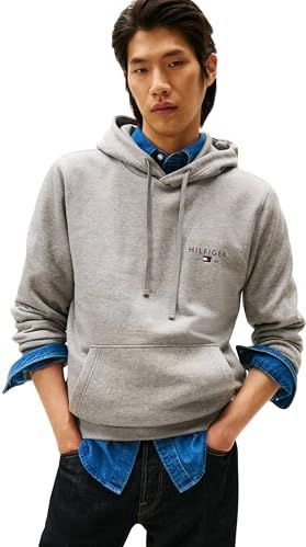 Tommy Hilfiger Mannen MERK LIEFDE KLEINE HILFIGER HOODIE MW0MW41429 Pullover Hoodie, GRIJS, XS, Grijs (Medium Grey Heather), XS