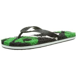 Globe Merkin-Matrix Teenslippers, uniseks, volwassenen, Zwart Zwart Wit Groen, 47 EU