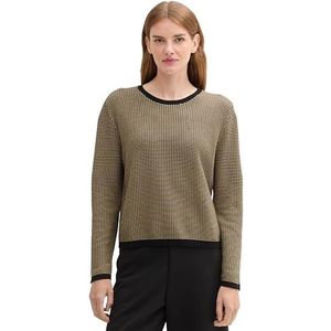 TOM TAILOR Damestrui, 36995 - Black Beige Bubble Knit Design, XL