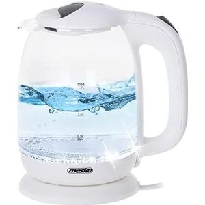 Mesko 1302W - Waterkoker - Glas - Wit - 1.7 liter - 2200 Watt