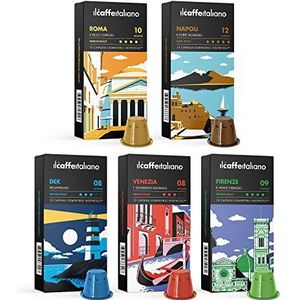 Nespresso-Compatibele capsules 120 - Il Caffè Italiano - Kit Tasting Ronde van Italië met diverse intensiteiten