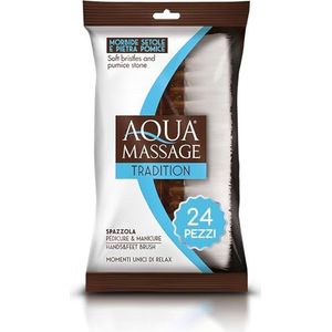 Arix | 24 borstels voor pedicure en manicure uit de lijn Aqua Massage Tradition, tandenborstel met zachte borstelharen voor nagels en puimsteen, manicureset, 24 stuks