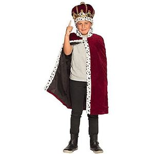 Boland 36104 - Kinderkostuum Majesteit, hoed en koningsmantel 90 cm, set hertog, kroon en cape, van pluche, carnaval, carnaval, themafeest, Halloween