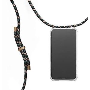 KNOK Telefoonhoesje met koord, compatibel met Apple iPhone 11 Pro Max, siliconen hoes met band, telefoonhoes voor smartphone om om te hangen, transparante hoes met koord, camouflagegroen