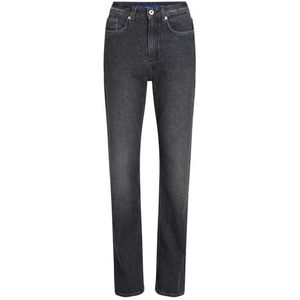 Karl Lagerfeld Jeans, Dames, High Rise Straight Denim Met Split, Rechte Pijpen, Grijs, 2432