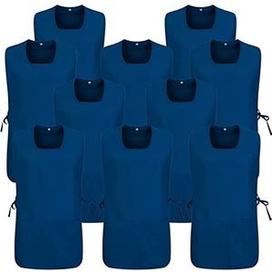 MISEMIYA - Verpakking van 10 stuks - reinigingsschort, laboratoriumuniform, kliniek, medische reiniging 10-3301, marineblauw 68, L