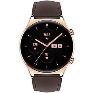 HONOR Watch GS3 Smart Watch, touchscreen, AMOLED 1,43 inch (1,43 inch) fysische activiteitshorloge met bewaking van hartslag, slaap en zuurstof, tot 14 dagen autonomie, leren versie goud