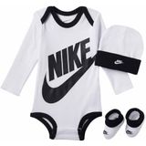 Nike - Futura Logo - 3-delige Set voor Babyjongens - Wit met Zwarte Details