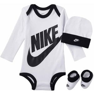 Nike - Futura Logo - 3-delige Set voor Babyjongens - Wit met Zwarte Details